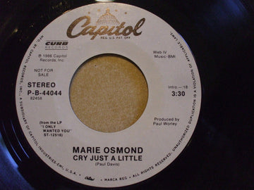 Marie Osmond : Cry Just A Little (7", Single, Promo)