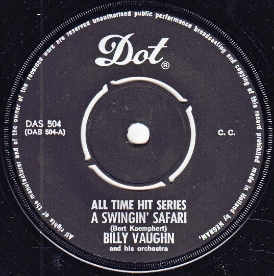 Billy Vaughn And His Orchestra : A Swingin' Safari / Blue Hawaii (7", Single, RE, Kno)
