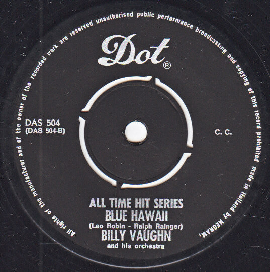 Billy Vaughn And His Orchestra : A Swingin' Safari / Blue Hawaii (7", Single, RE, Kno)