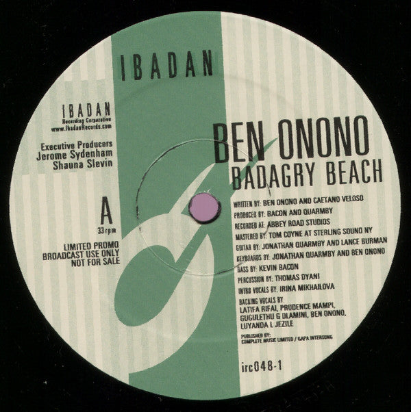 Ben Onono : Badagry Beach (12", S/Sided, Ltd, Promo)