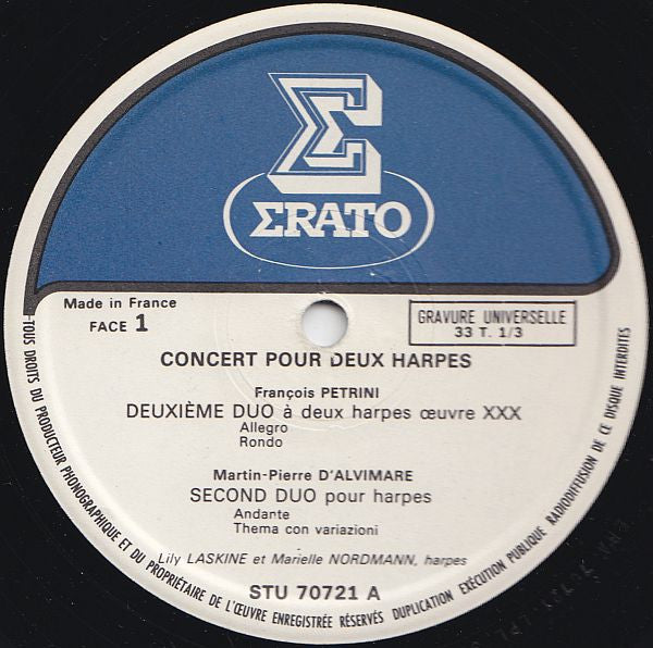 Lily Laskine / Marielle Nordmann : Concert Pour Deux Harpes (LP, Album)