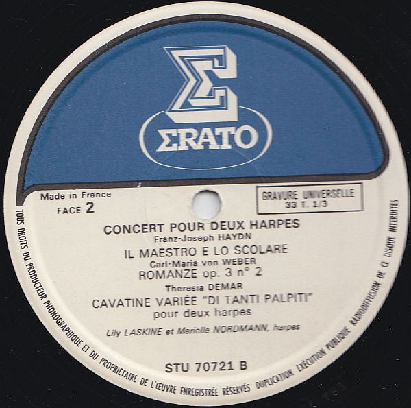 Lily Laskine / Marielle Nordmann : Concert Pour Deux Harpes (LP, Album)