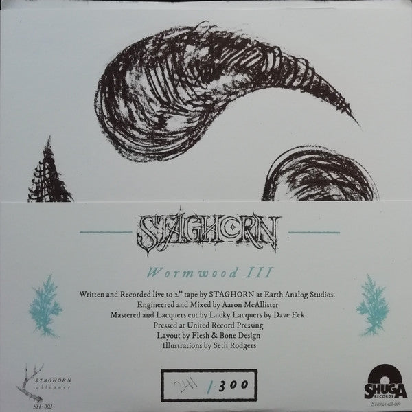 Staghorn : Wormwood III (12", S/Sided, EP, Etch, Ltd, Num, Cle)