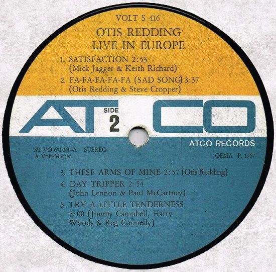 Otis Redding : Otis Redding Live In Europe (LP, Album)