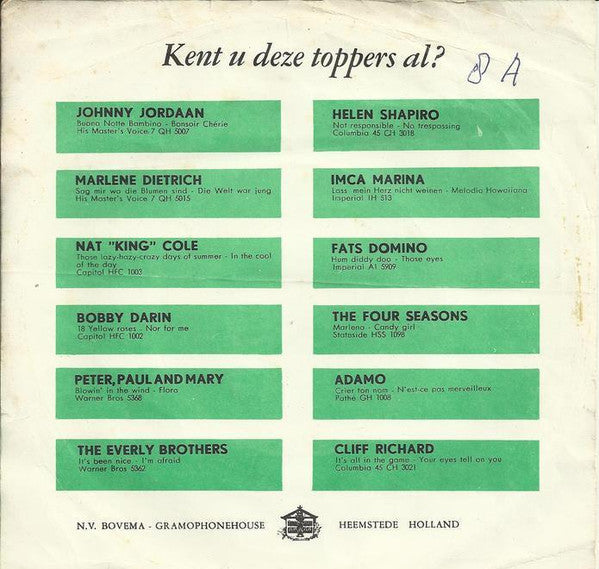 Imca Marina : Über Den Wolken Ist Sonnenschein / Singapura (7", Single)