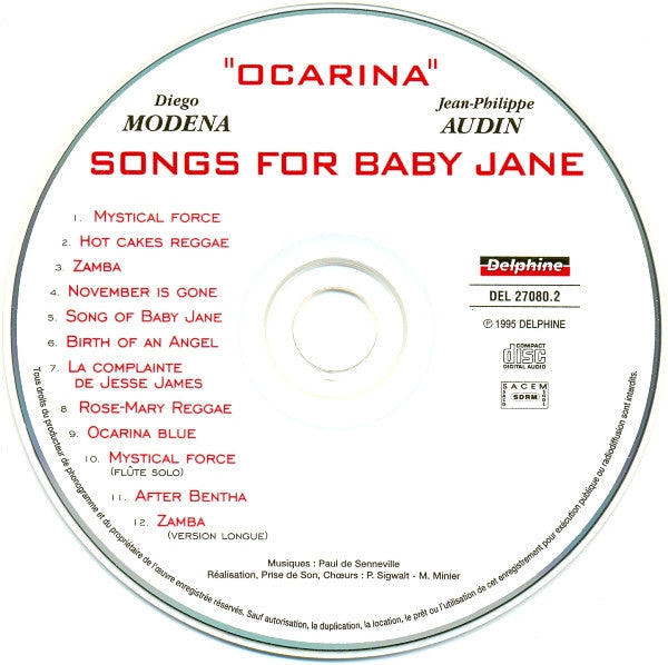 Jean-Philippe Audin & Diego Modena : Songs For Baby Jane (CD, Album)