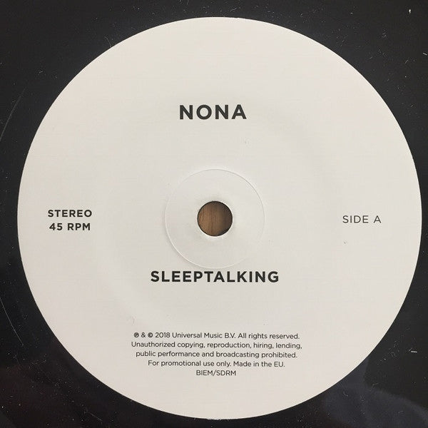 Nona (10) : Sleeptalking (7", Single, Promo)