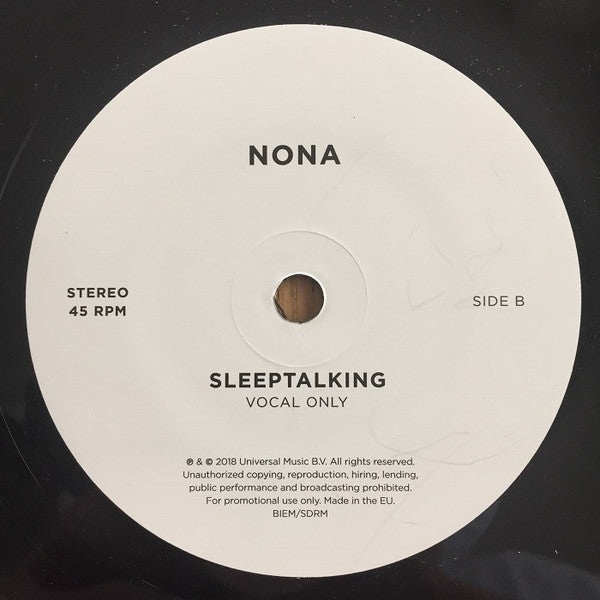 Nona (10) : Sleeptalking (7", Single, Promo)