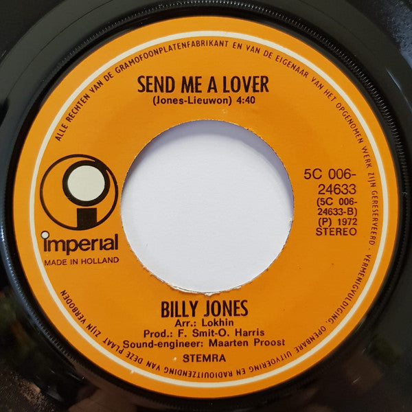 Billy Jones (3) : We Want Peace / Send Me A Lover (7", Single)