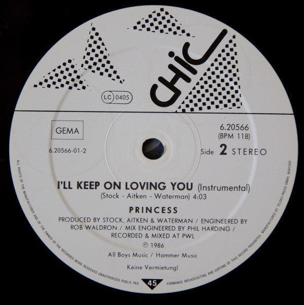 Princess : I'll Keep On Loving You (12", Maxi)