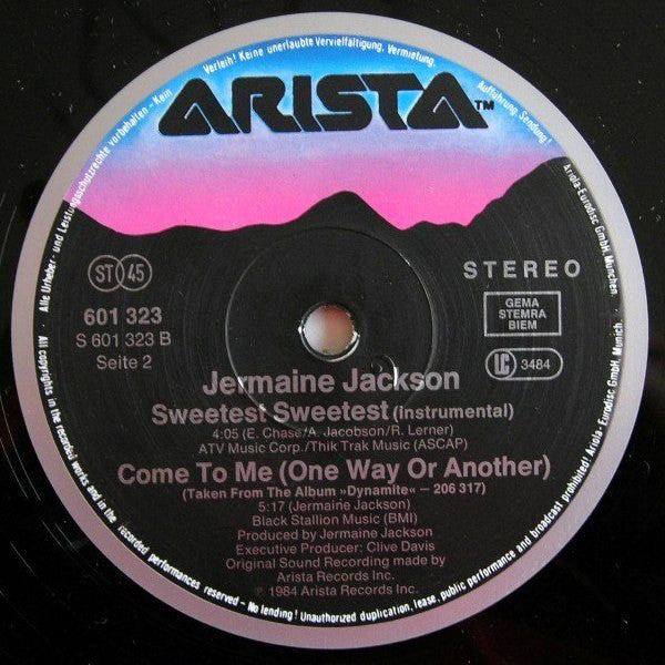 Jermaine Jackson : Sweetest Sweetest (New American Mix) (12", Maxi)