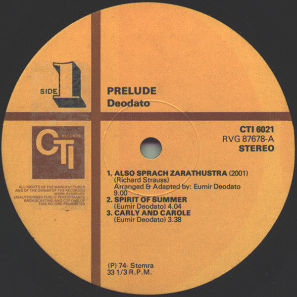 Deodato* : Prelude (LP, Album, Gat)