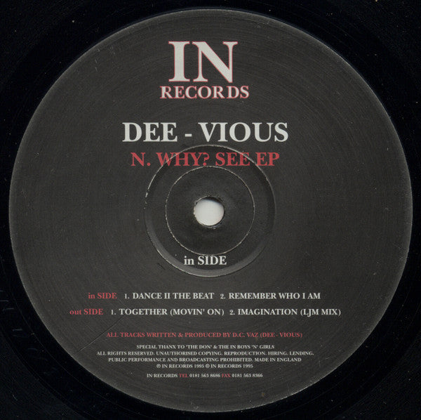 Dee Vious : N.Why? See EP (12", EP)