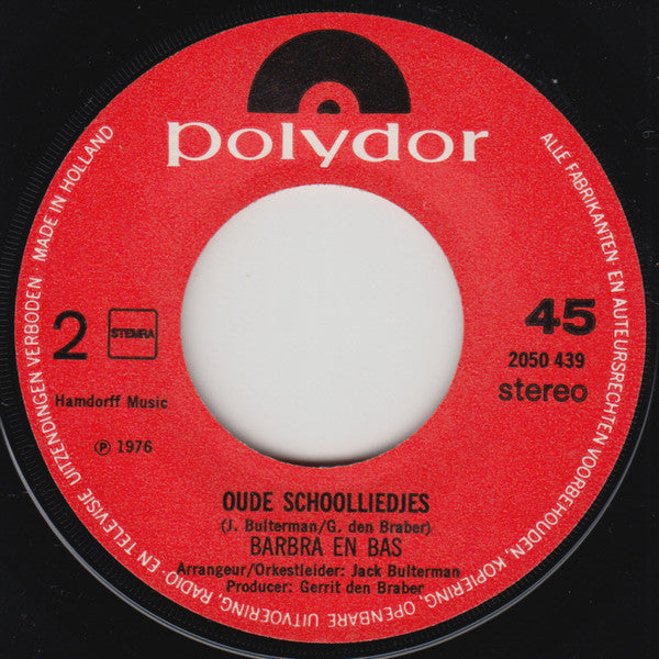 Barbra & Bas : 'n Dag Met Een Zilveren Randje (7", Single)