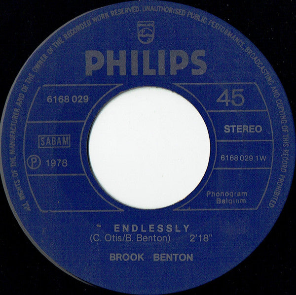 Brook Benton : Endlessly / Fools Rush In (7")