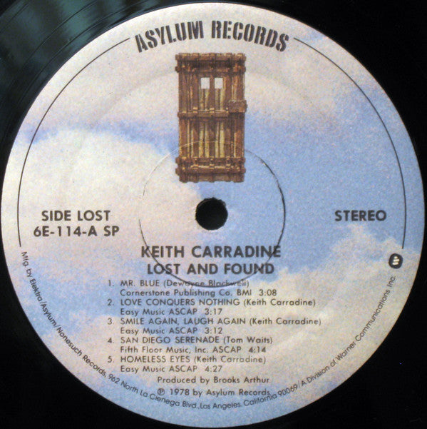 Keith Carradine : Lost And Found (LP, Album, Spe)