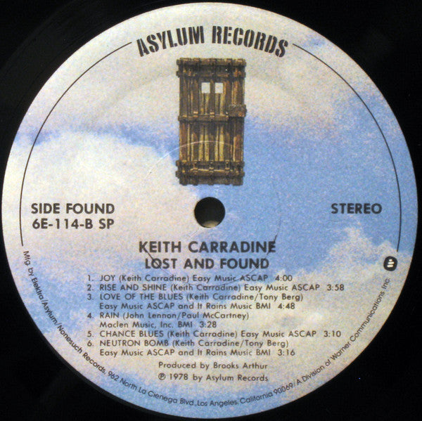 Keith Carradine : Lost And Found (LP, Album, Spe)