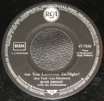 Elvis Presley : Are You Lonesome Tonight? (7")