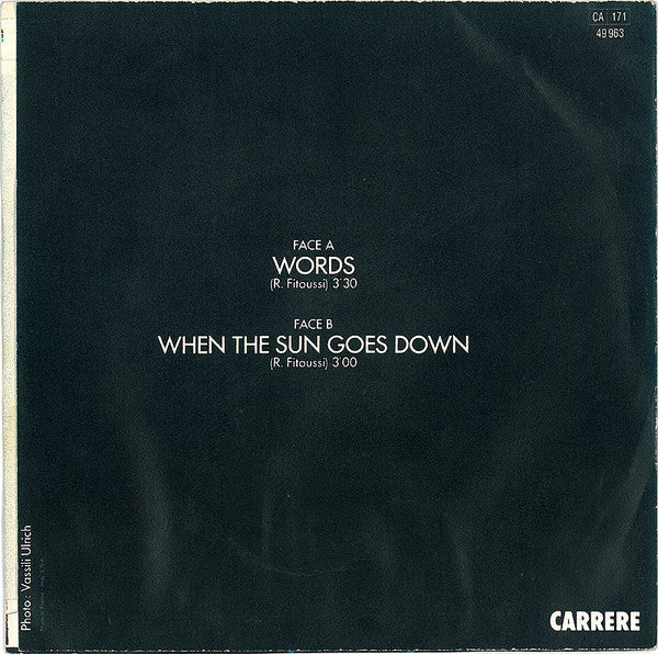 F.R. David : Words (7", Single, Pap)