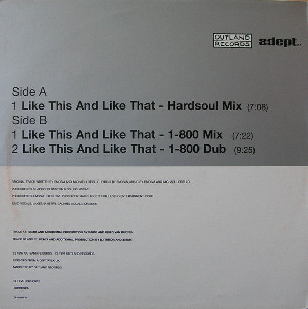Lakiesha Berri : Like This And Like That (12")