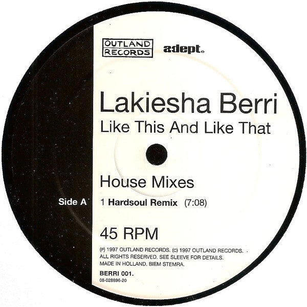 Lakiesha Berri : Like This And Like That (12")