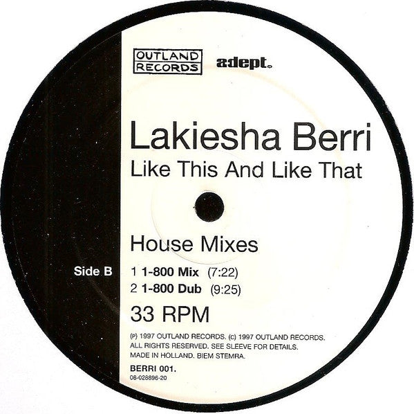 Lakiesha Berri : Like This And Like That (12")