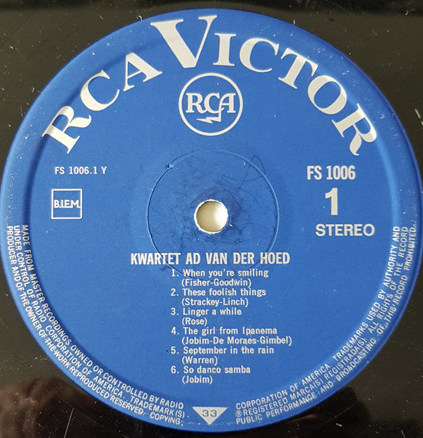 Ad Van Den Hoed Kwartet : Ad Van Der Hoed Kwartet (LP, Club)