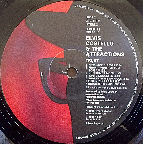 Elvis Costello & The Attractions : Trust (LP, Album)