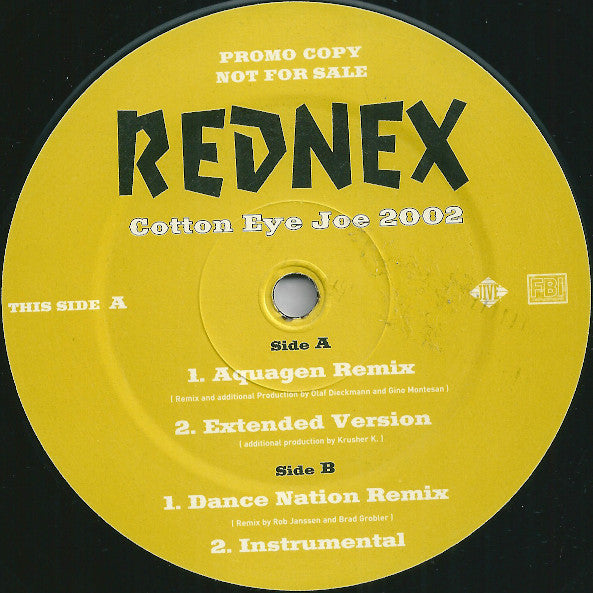 Rednex : Cotton Eye Joe 2002 (12", Maxi, Promo)