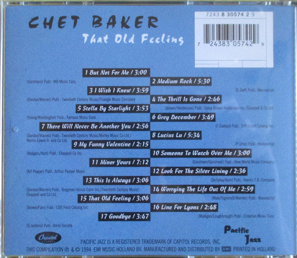Chet Baker : That Old Feeling (CD, Comp)
