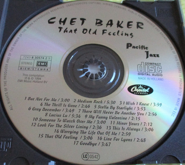 Chet Baker : That Old Feeling (CD, Comp)