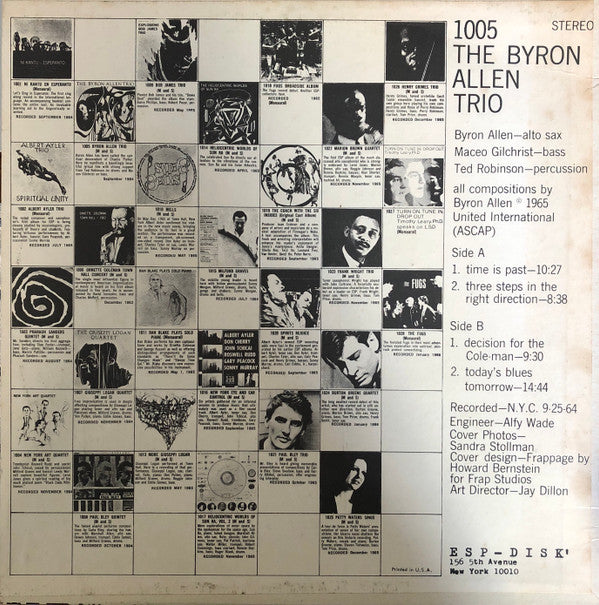 The Byron Allen Trio : The Byron Allen Trio (LP, Album, RP)