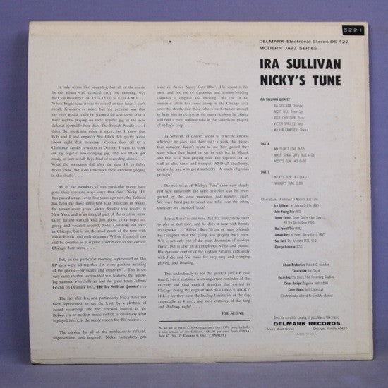 Ira Sullivan Quintet : Nicky's Tune (LP, Album)
