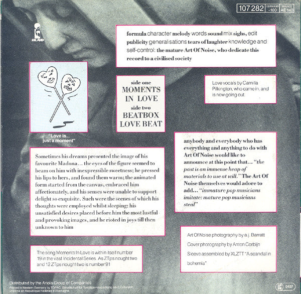 The Art Of Noise : Moments In Love (7", Single)