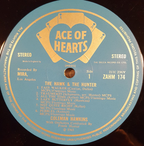 Coleman Hawkins With Orchestra Conducted By Frank Hunter (2) : The Hawk And The Hunter (LP, Album)