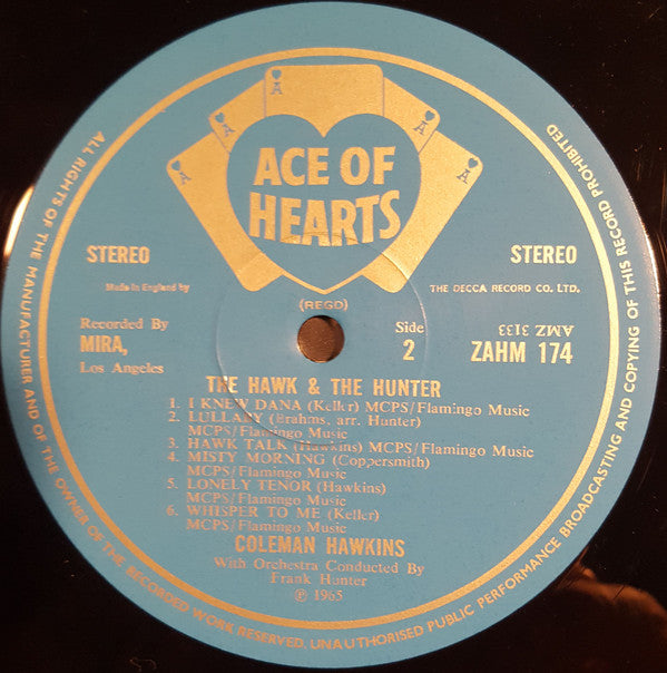 Coleman Hawkins With Orchestra Conducted By Frank Hunter (2) : The Hawk And The Hunter (LP, Album)