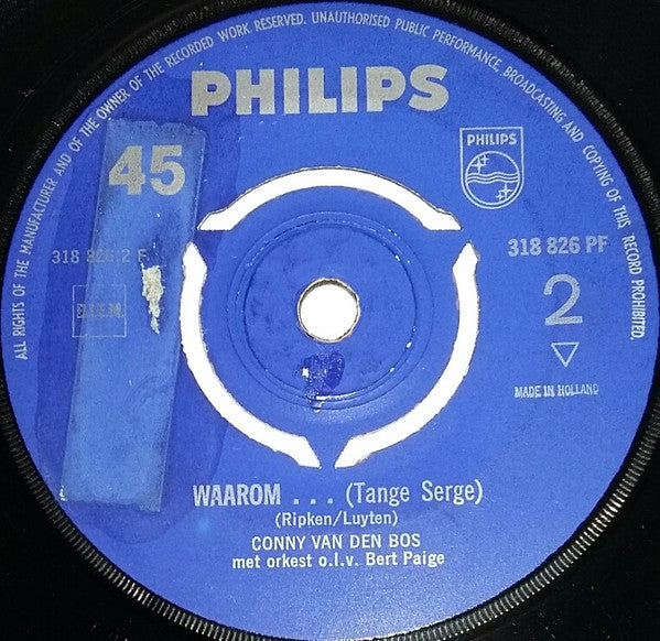 Conny Vandenbos : Monsieur / Waarom (7")