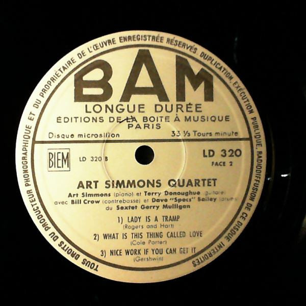 Art Simmons Quartet : Simmons Art Quartet (LP, Album, RE)