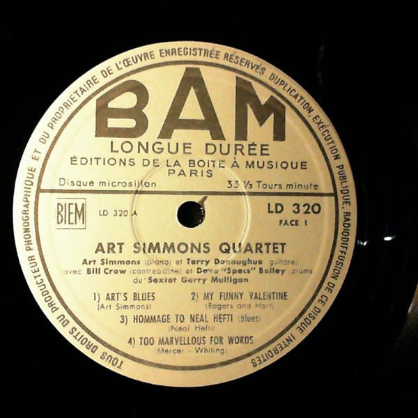 Art Simmons Quartet : Simmons Art Quartet (LP, Album, RE)