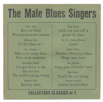 Various : The Male Blues Singers Vol. 1 (LP, Comp)