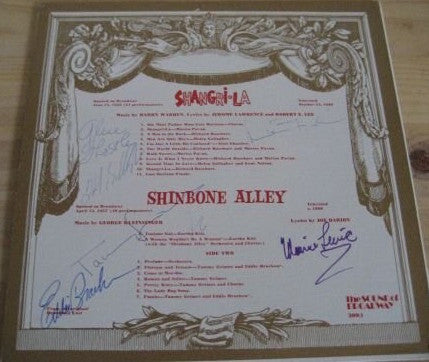 Eddie Bracken (2), Richard Basehart, Helen Gallagher, Alice Ghostley, Tammy Grimes, Gene Nelson, Marisa Pavan, Eartha Kitt : Shangri-La And Shinbone Alley (LP, Comp, Mono)