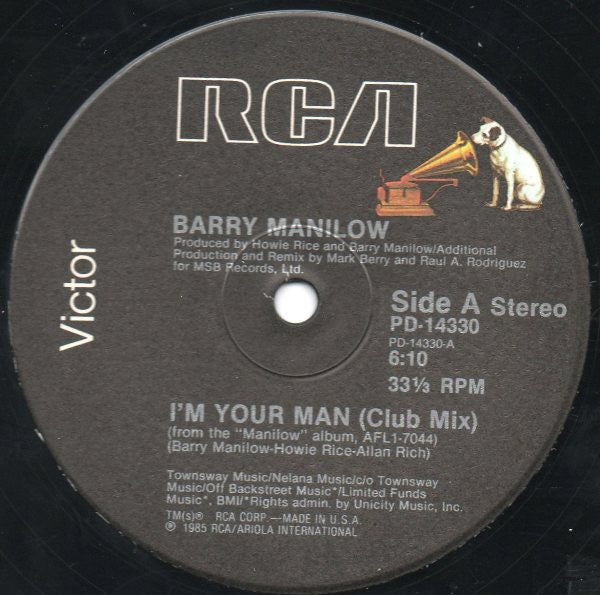 Barry Manilow : I'm Your Man (12", Single)