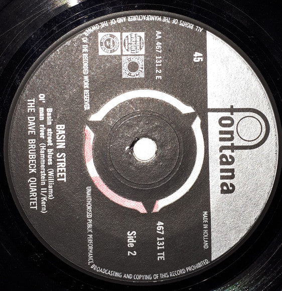 The Dave Brubeck Quartet : Basin Street (7", EP)