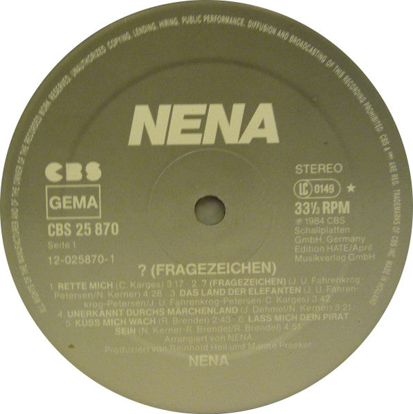 Nena : ? (Fragezeichen) (LP, Album)