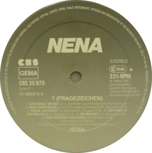 Nena : ? (Fragezeichen) (LP, Album)