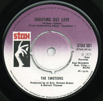 The Emotions : Shouting Out Love (7")