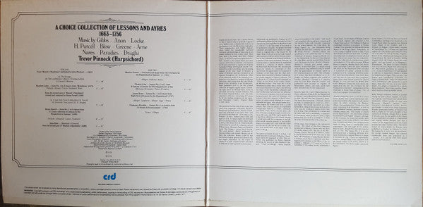 Trevor Pinnock : A Choice Collection Of Lessons And Ayres 1663-1756 (LP, Album, Gat)