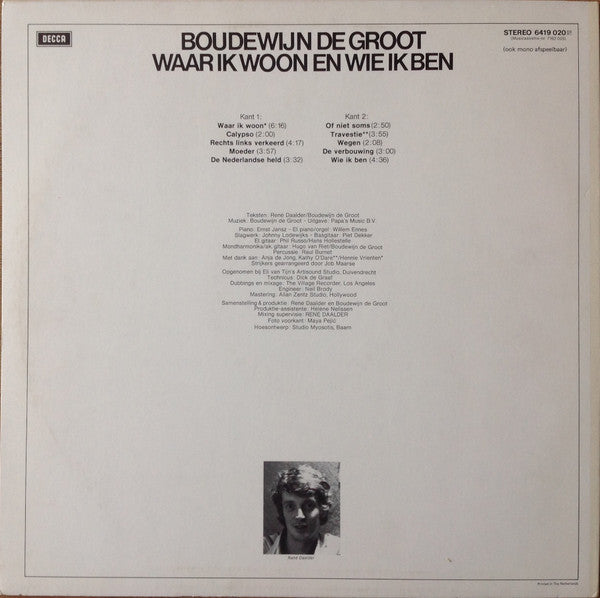 Boudewijn de Groot : Waar Ik Woon En Wie Ik Ben (LP, Album)