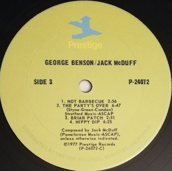 George Benson / Jack McDuff* : George Benson / Jack McDuff (2xLP, Comp, RM, Gat)