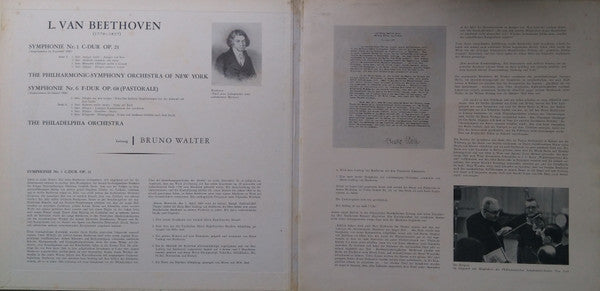 Ludwig van Beethoven, Philharmonic-Symphony Orchestra Of New York, The Philadelphia Orchestra, Bruno Walter : Die Symphonien Von Beethoven Nr. 1 C-Dur / Nr. 6 F-Dur „Pastorale” (LP, Comp, Mono, Gat)